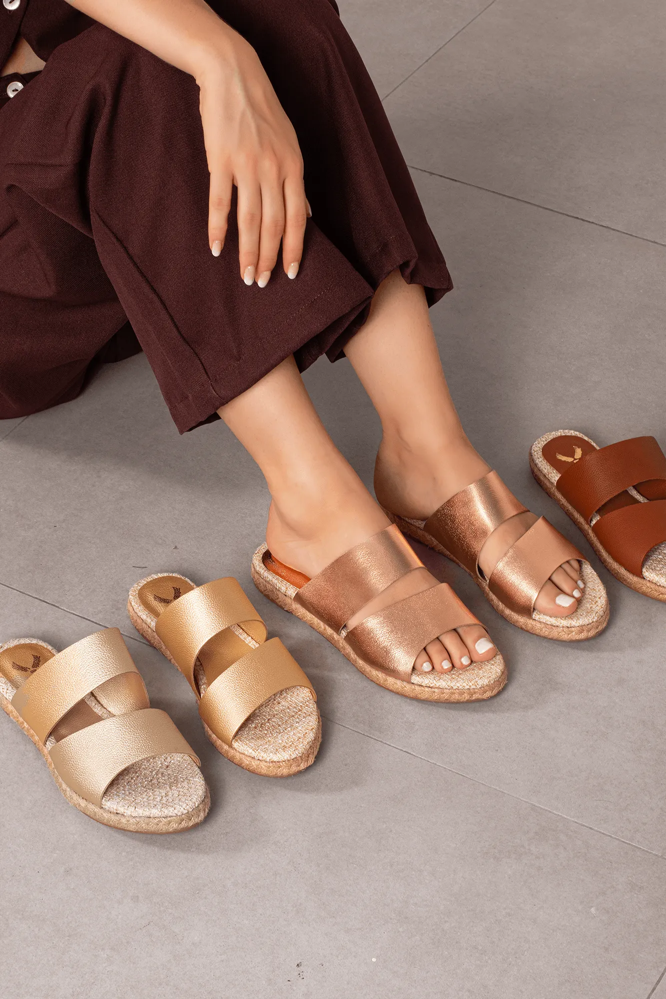 Bali Mules - Metallic Rosé