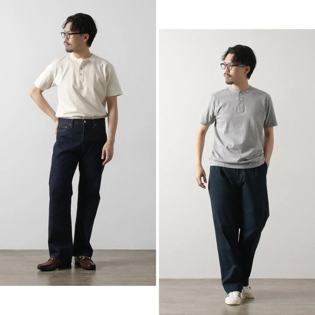 BARNS OUTFITTERS / Cozun Knitting Henry Neck Short Sleeve T-shirt SP Buttonworks