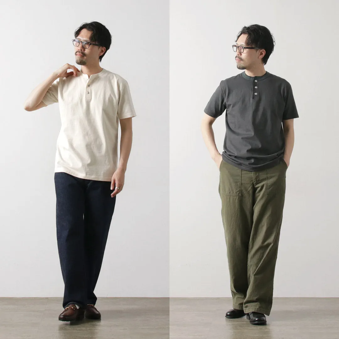 BARNS OUTFITTERS / Cozun Knitting Henry Neck Short Sleeve T-shirt SP Buttonworks