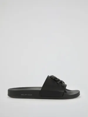 Black Skull Detail Sandals