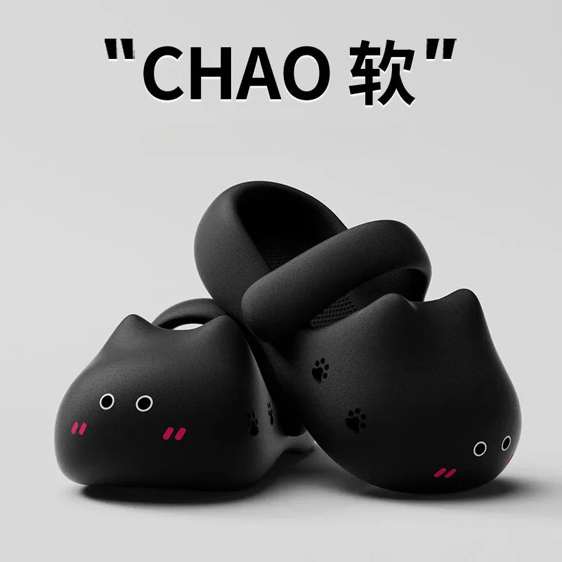 Cartoon Catie Slippers for Women Summer New Version EVA Clogs Thick-Soled Stepping On Cloud Feeling Beach Sandals