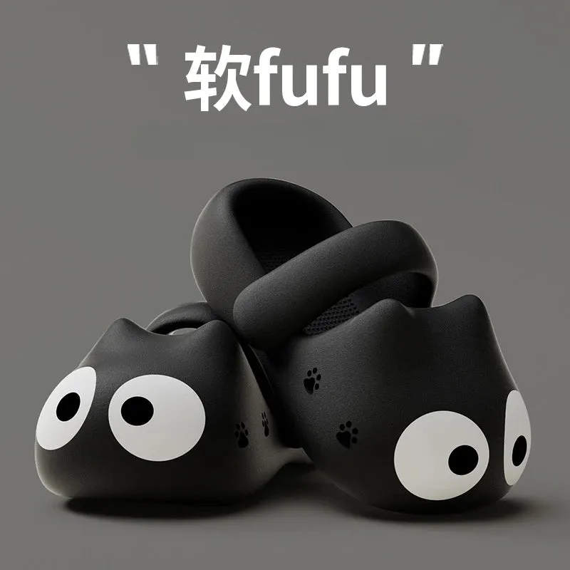 Cartoon Catie Slippers for Women Summer New Version EVA Clogs Thick-Soled Stepping On Cloud Feeling Beach Sandals