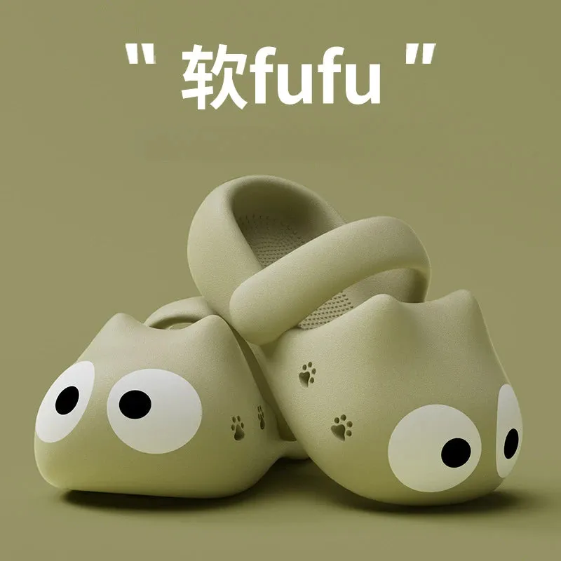 Cartoon Catie Slippers for Women Summer New Version EVA Clogs Thick-Soled Stepping On Cloud Feeling Beach Sandals