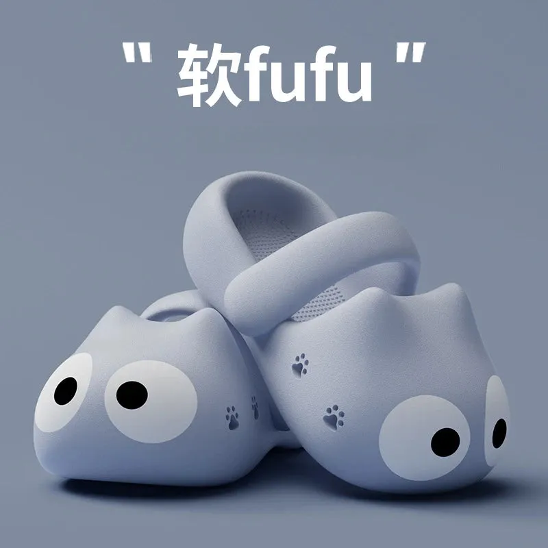 Cartoon Catie Slippers for Women Summer New Version EVA Clogs Thick-Soled Stepping On Cloud Feeling Beach Sandals