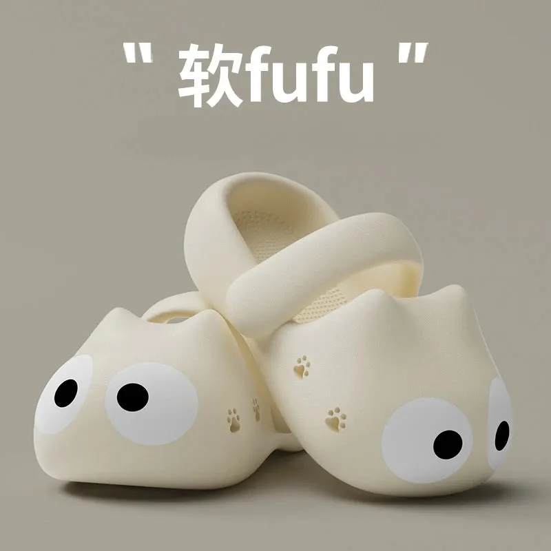 Cartoon Catie Slippers for Women Summer New Version EVA Clogs Thick-Soled Stepping On Cloud Feeling Beach Sandals