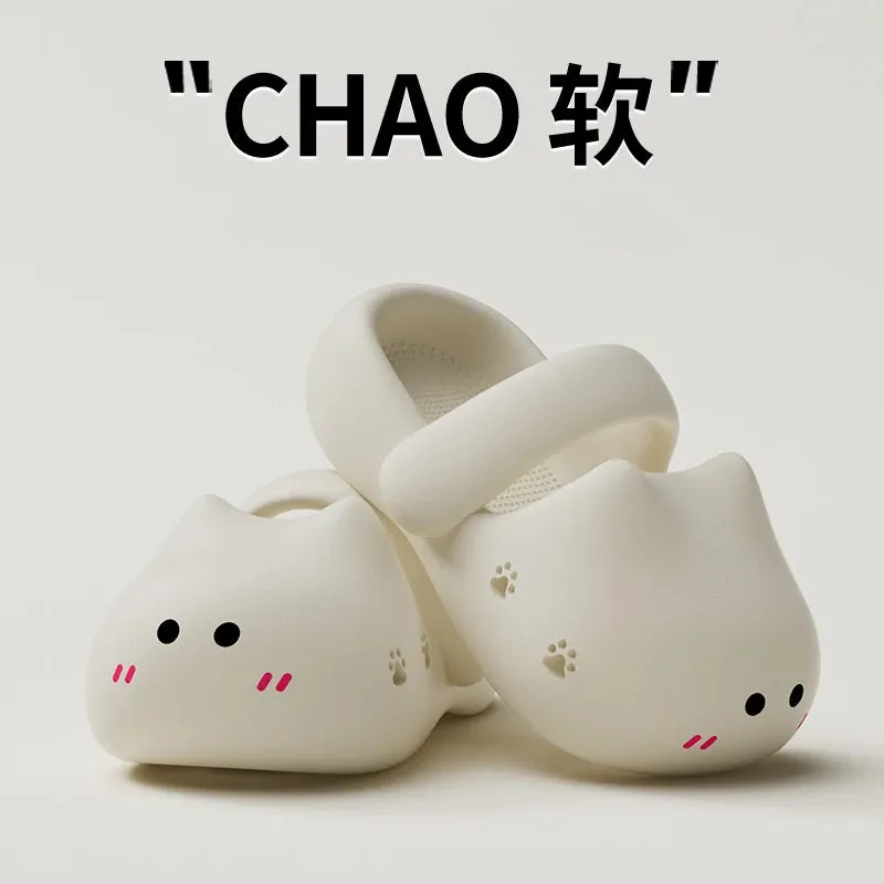 Cartoon Catie Slippers for Women Summer New Version EVA Clogs Thick-Soled Stepping On Cloud Feeling Beach Sandals