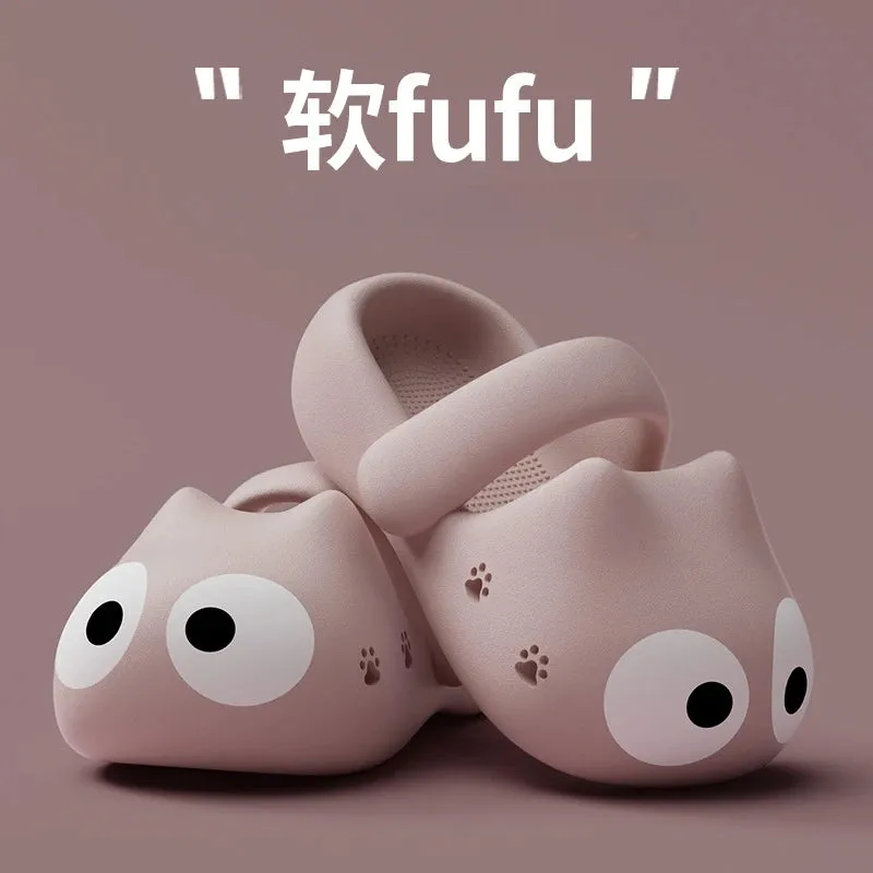 Cartoon Catie Slippers for Women Summer New Version EVA Clogs Thick-Soled Stepping On Cloud Feeling Beach Sandals