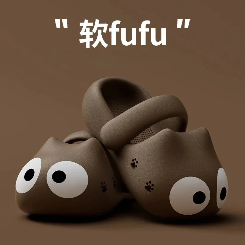 Cartoon Catie Slippers for Women Summer New Version EVA Clogs Thick-Soled Stepping On Cloud Feeling Beach Sandals