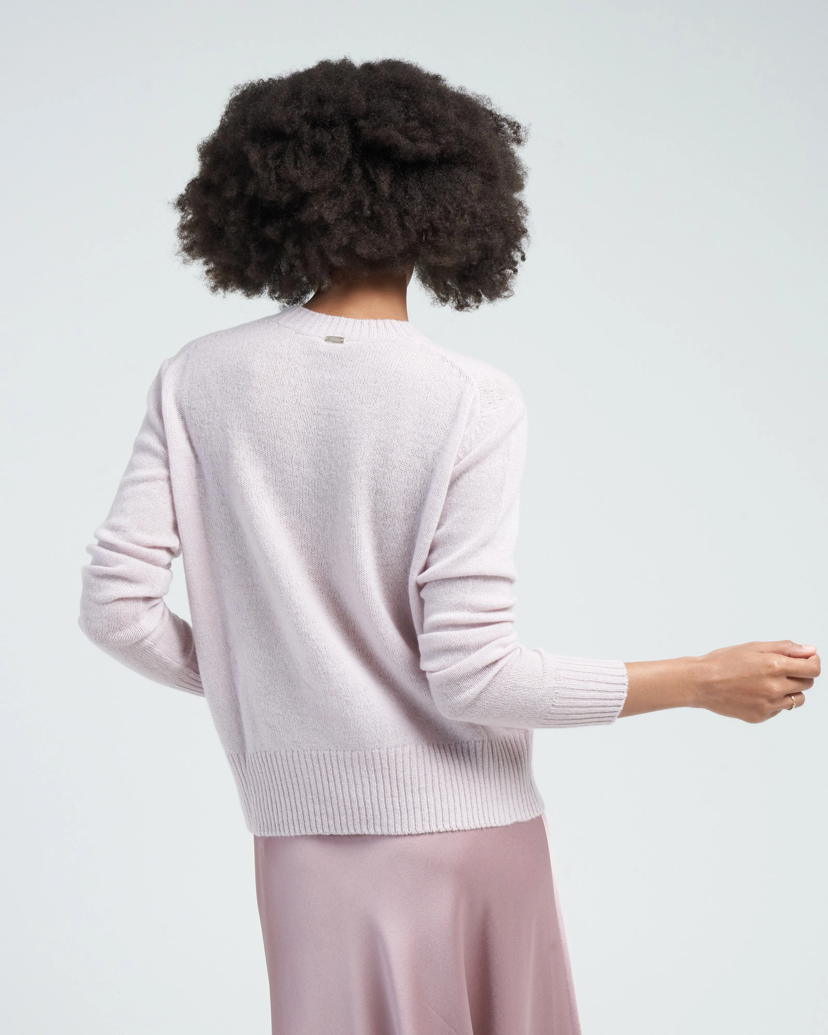 cashmere crew neck sweater - lilac
