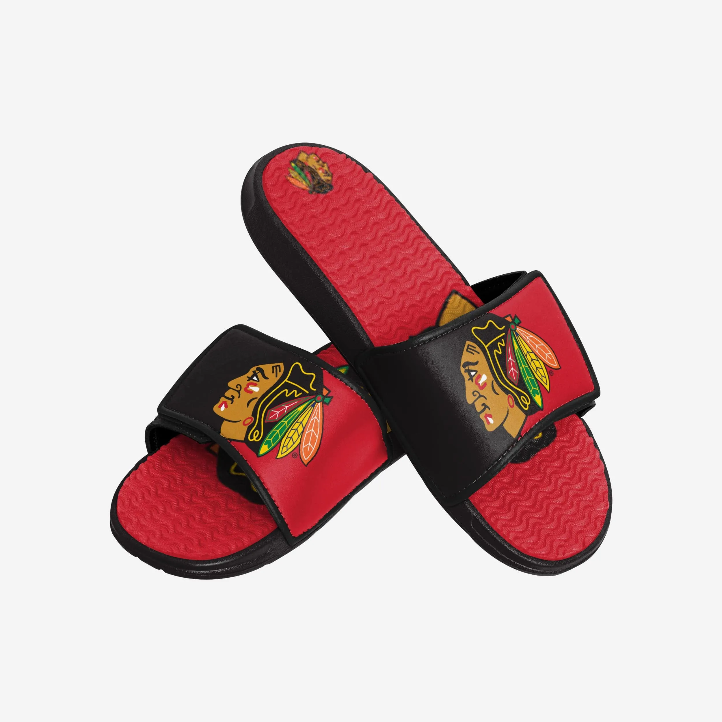 Chicago Blackhawks Colorblock Big Logo Gel Slide
