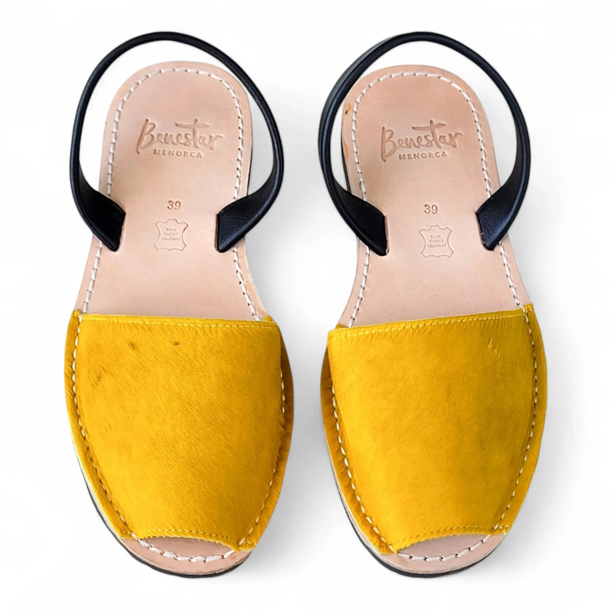 Daylily yellow Hide Avarca Sandals