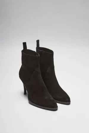 EVA Damen Suede Schwarz Lederstiefelette