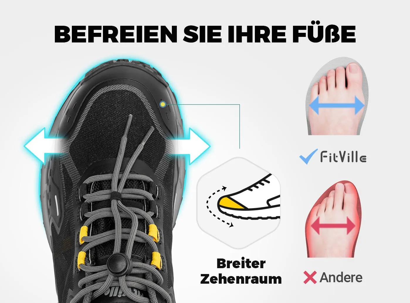 FitVille Herren Low-Top CreekCross Wanderschuhe V1