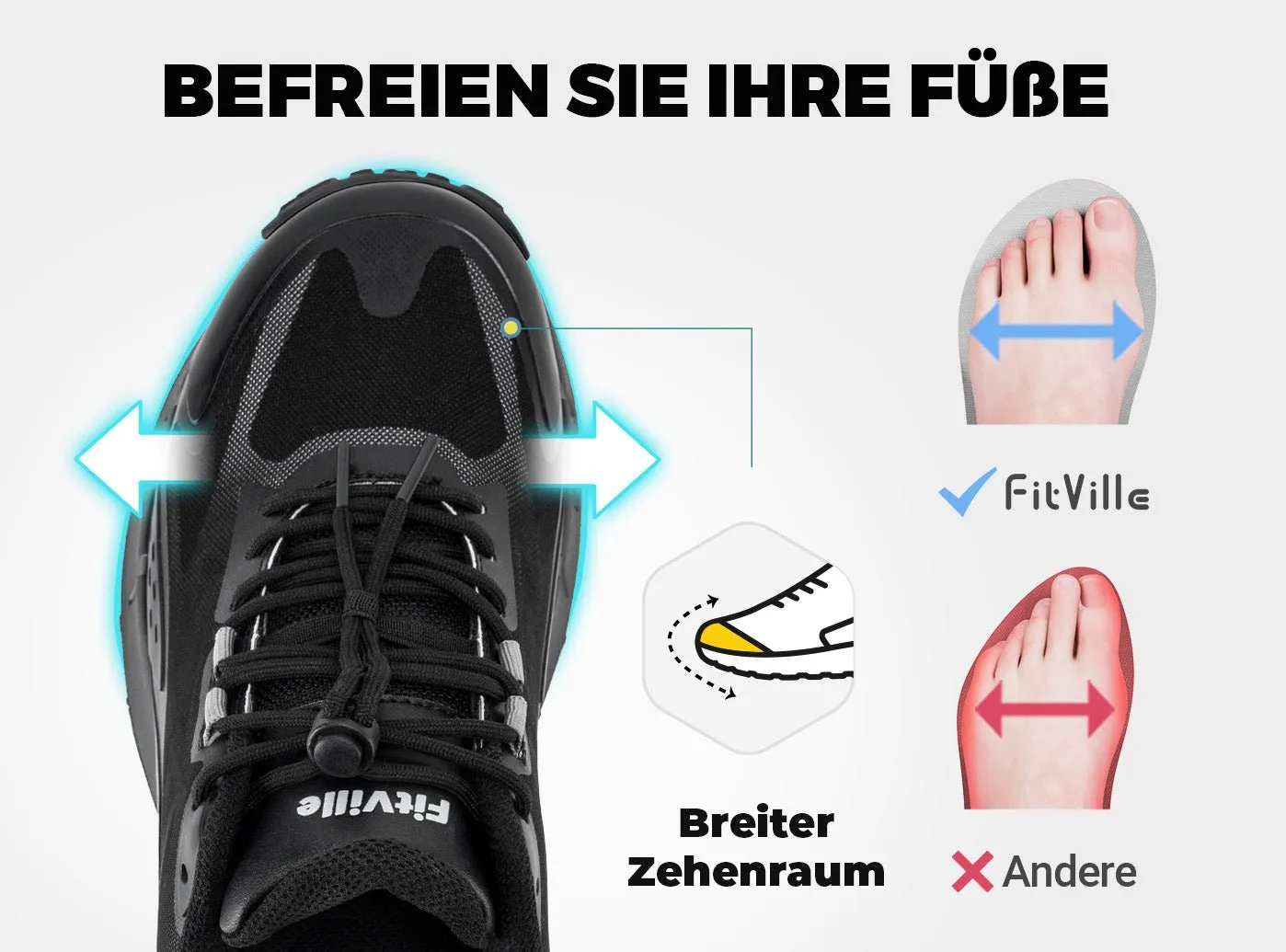 FitVille Herren Low-Top LugMax Wanderschuhe V2