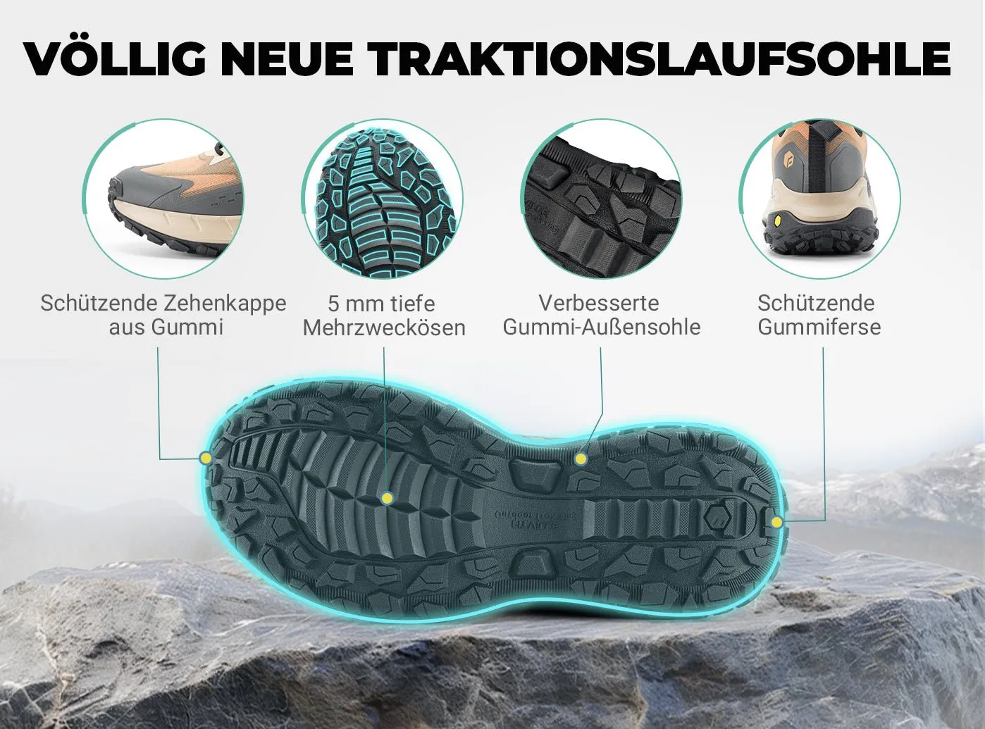 FitVille Herren Low-Top LugMax Wanderschuhe V2
