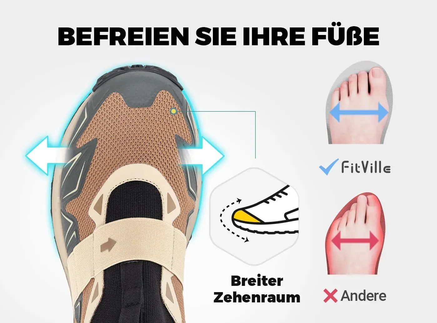 FitVille Herren Low-Top LugMax Wanderschuhe V4