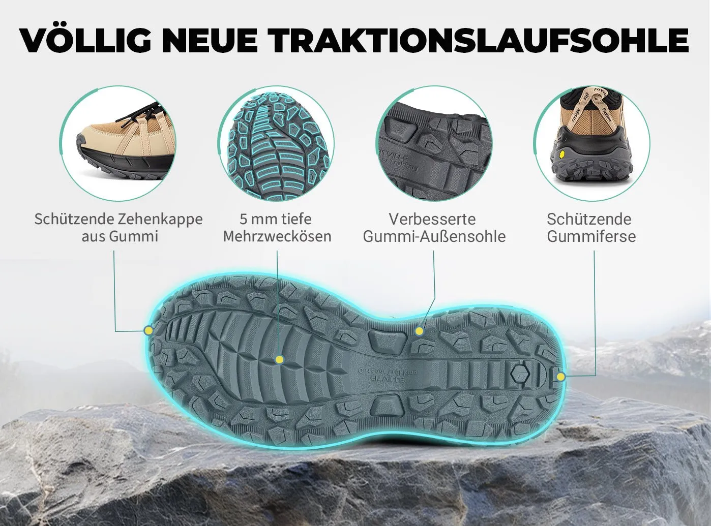 FitVille Herren Low-Top LugMax Wanderschuhe V6