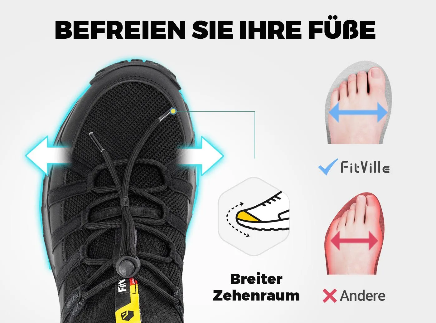 FitVille Herren Low-Top LugMax Wanderschuhe V6