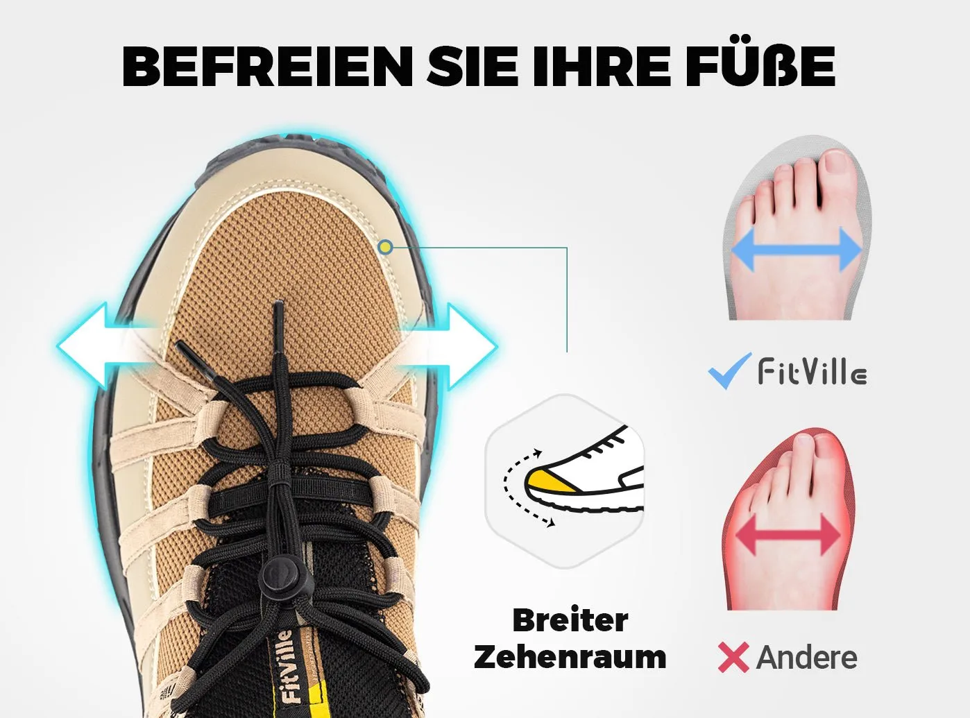 FitVille Herren Low-Top LugMax Wanderschuhe V6