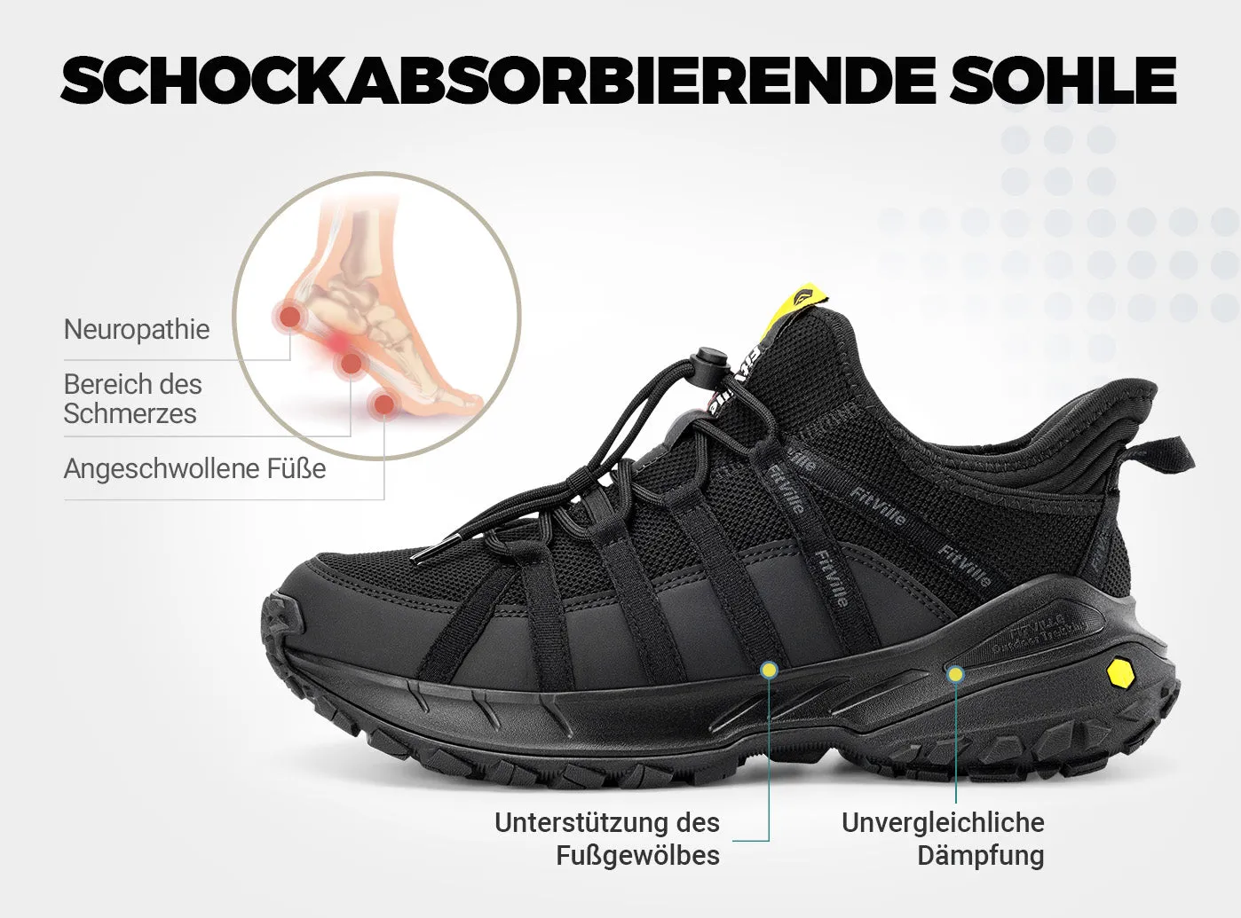 FitVille Herren Low-Top LugMax Wanderschuhe V6