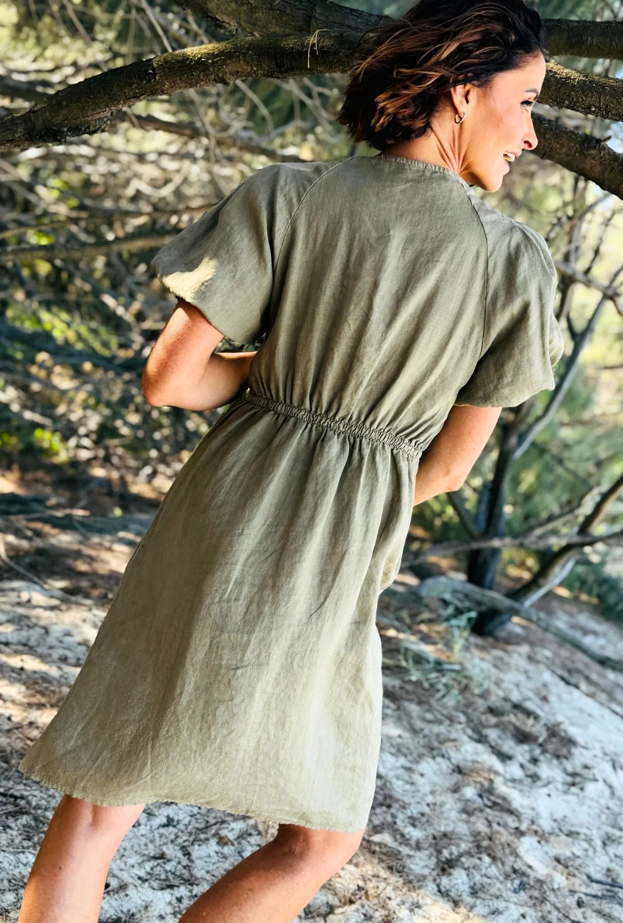 Free Spirit Peasant Dress - Leaf