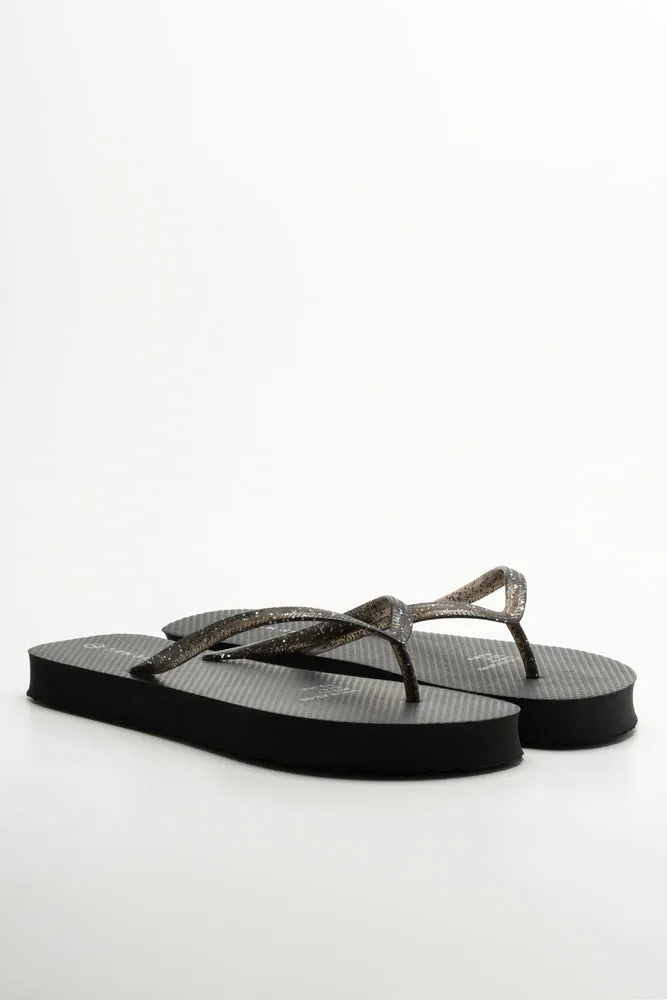 Glitter Flip Flop Black