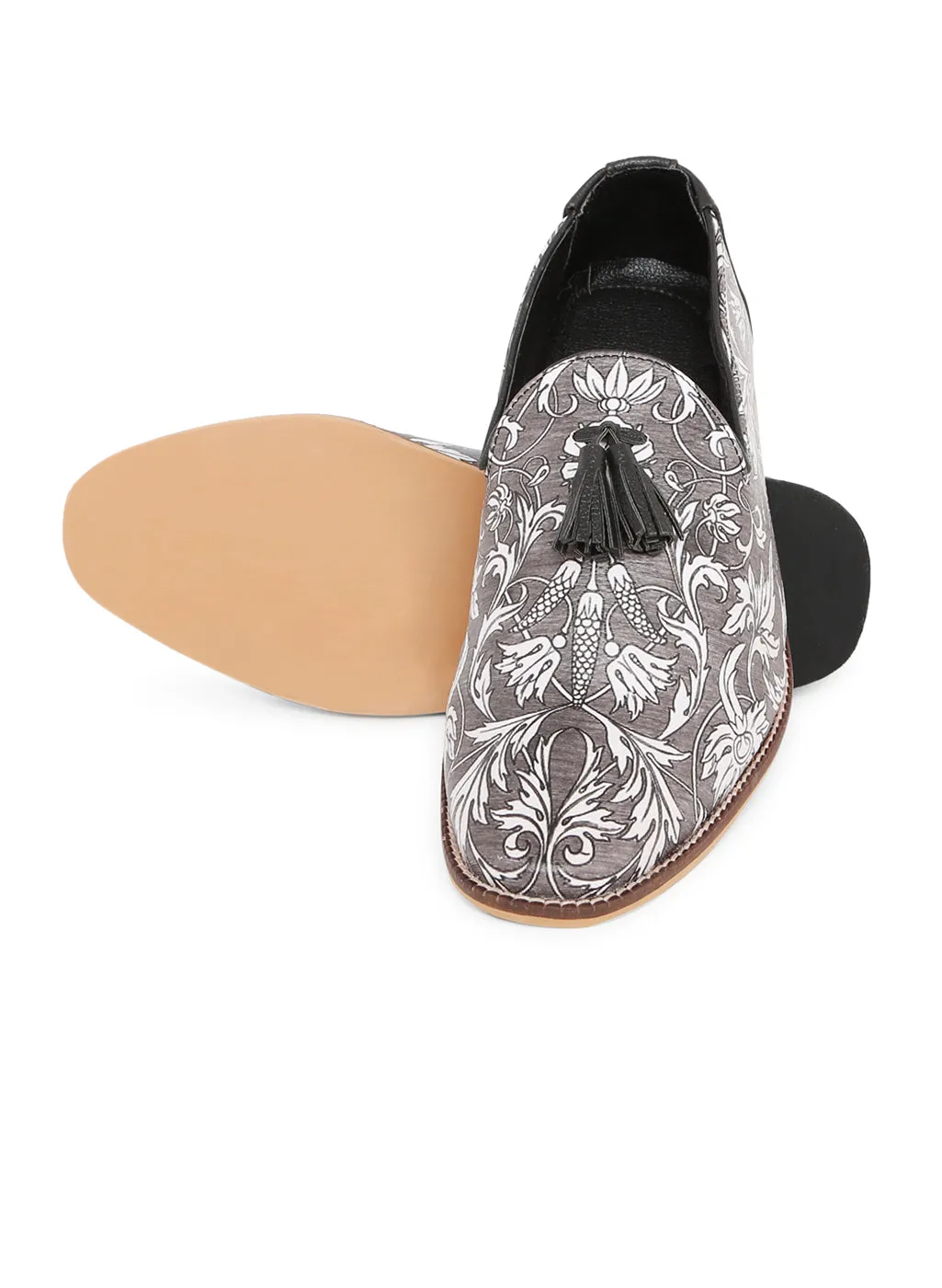 Grey Tassel Loafers Shoes