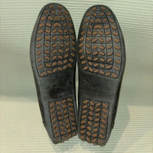 Lacoste Concours Leather Loafers Slip On Comfort Men’s Size 9 Washed Black