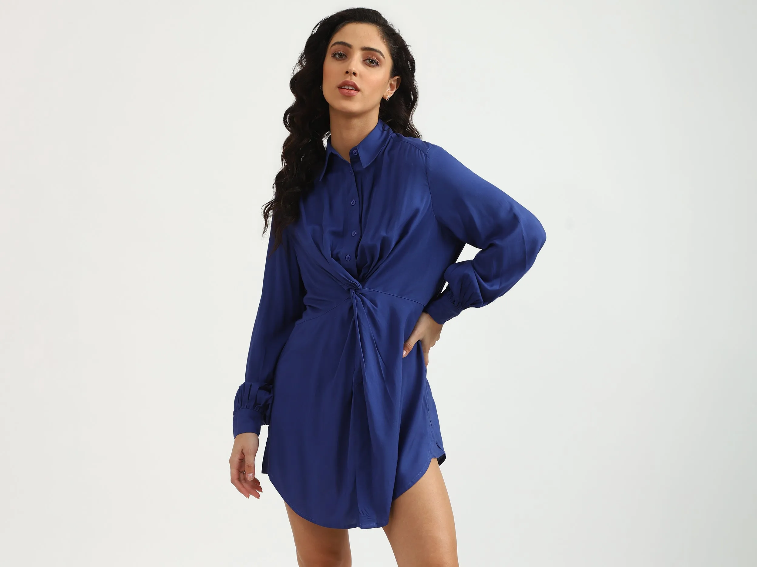 Ladies Solid Mini Dress