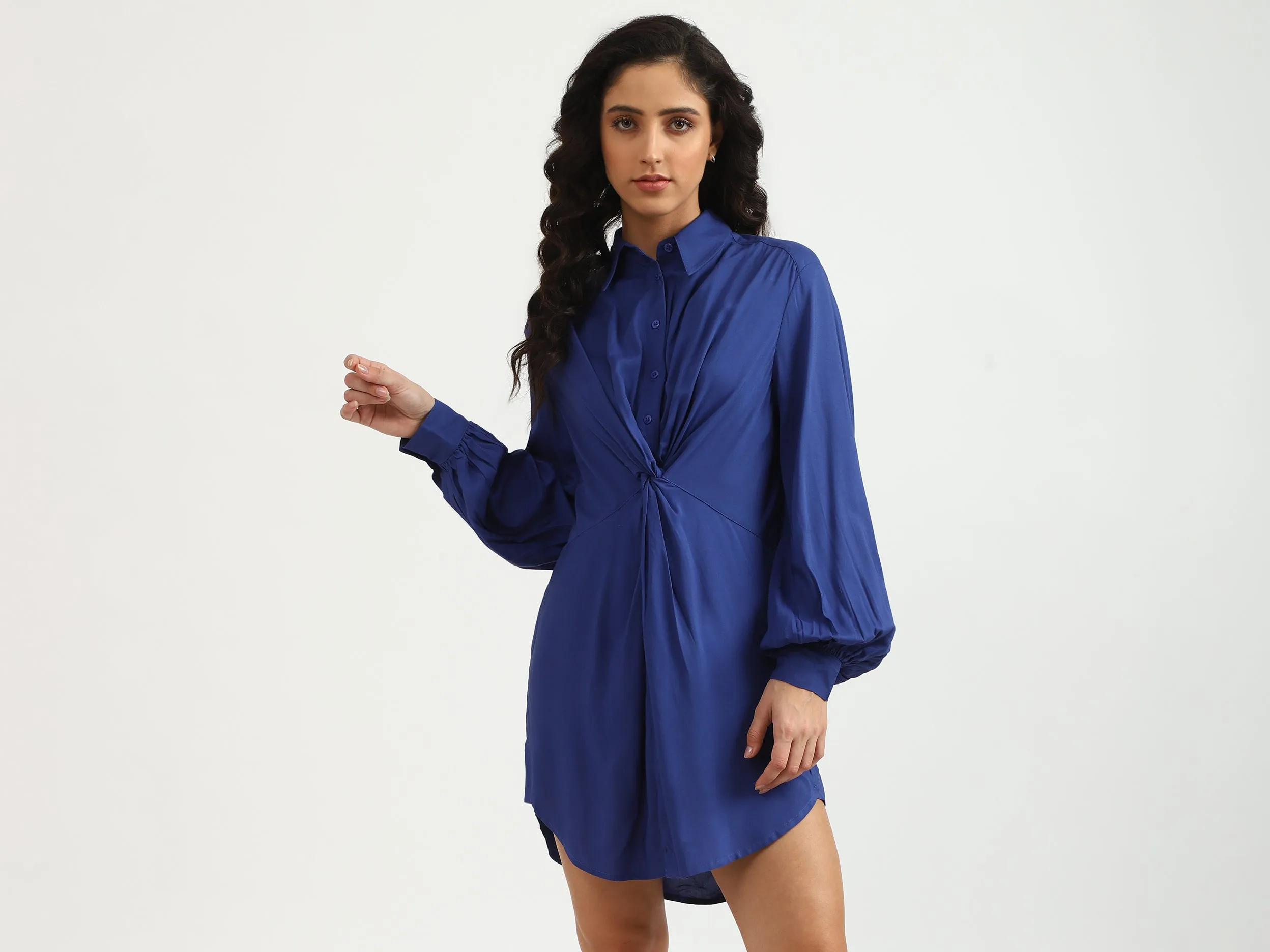 Ladies Solid Mini Dress
