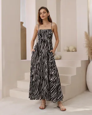 Lina Maxi Dress - Zebra Print