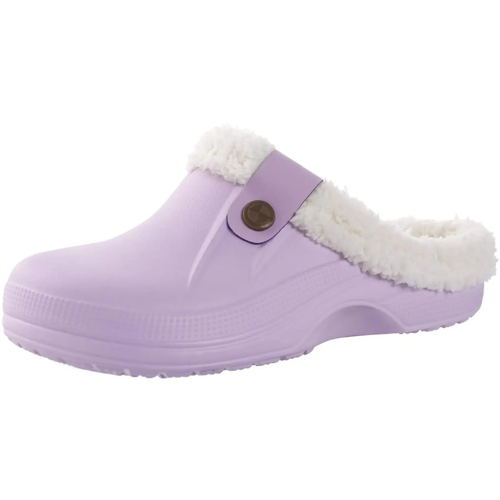 Litfun New Design Plush Garden Shoes Women Fur Clogs Slippers Non-Slips Cozy Fuzzy Home Slides Men Soft Furry Waterproof Slipper