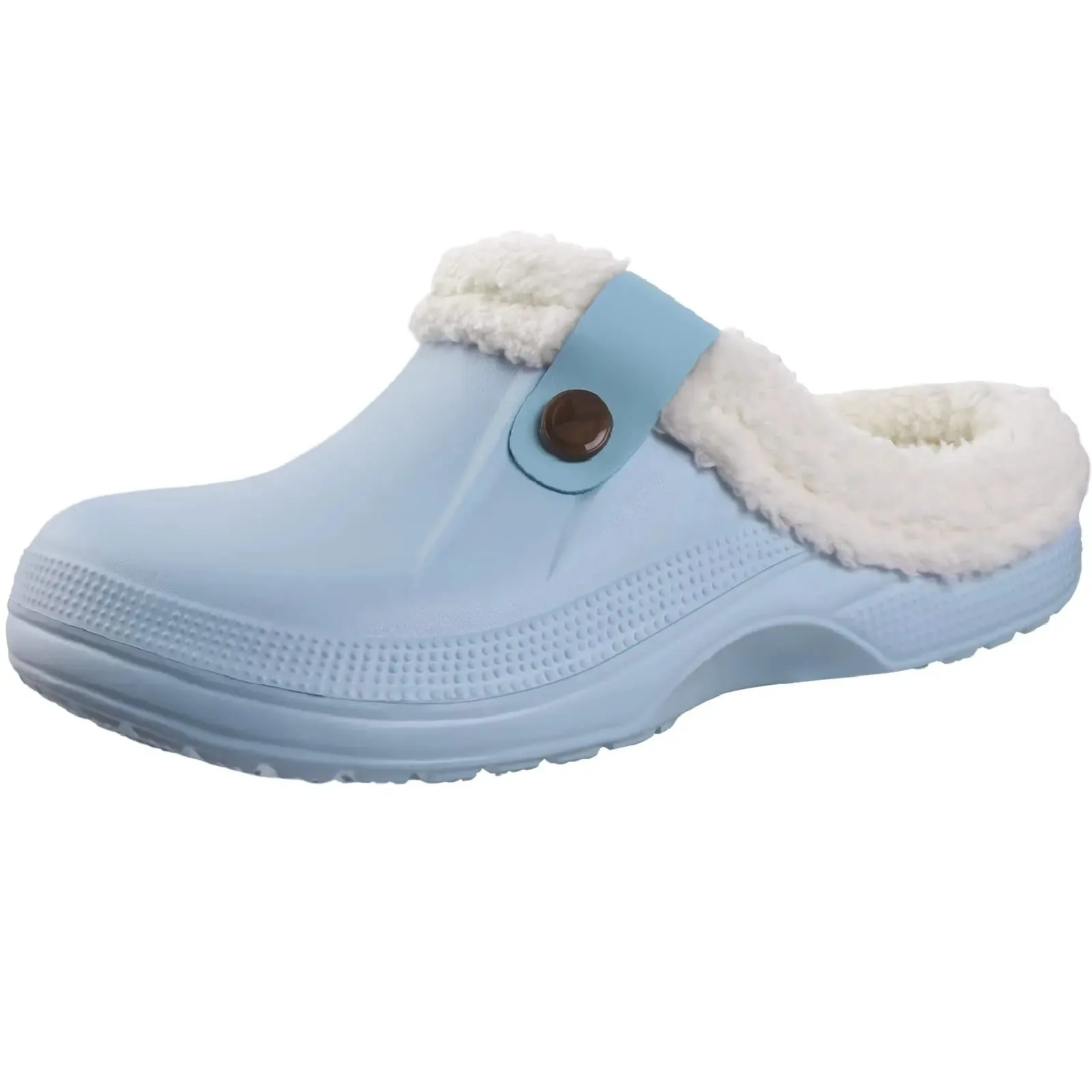 Litfun New Design Plush Garden Shoes Women Fur Clogs Slippers Non-Slips Cozy Fuzzy Home Slides Men Soft Furry Waterproof Slipper
