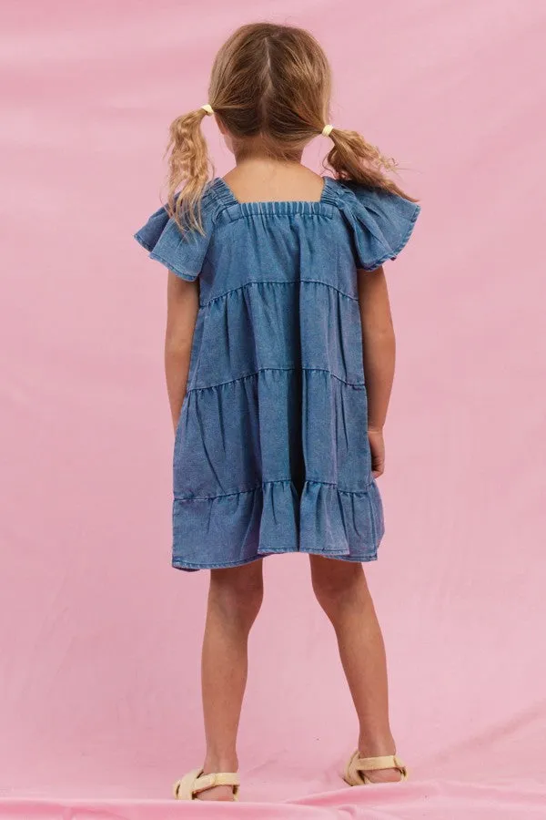 Little Girl's Tiered Denim Dress