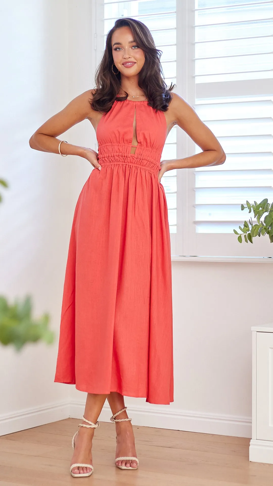 Luca Maxi Dress-Rust