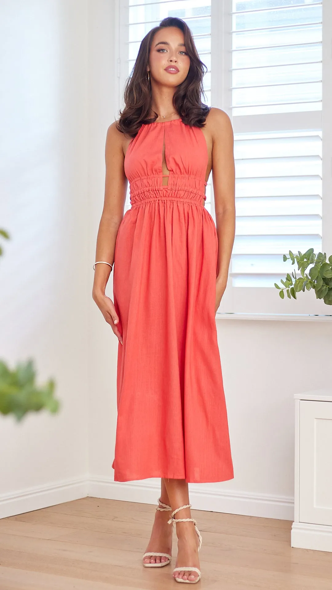 Luca Maxi Dress-Rust