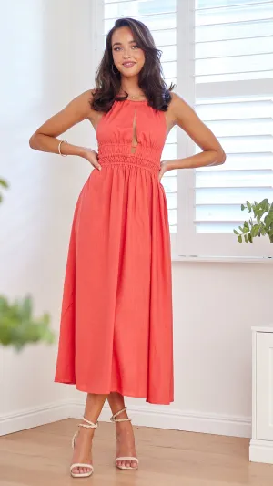 Luca Maxi Dress-Rust