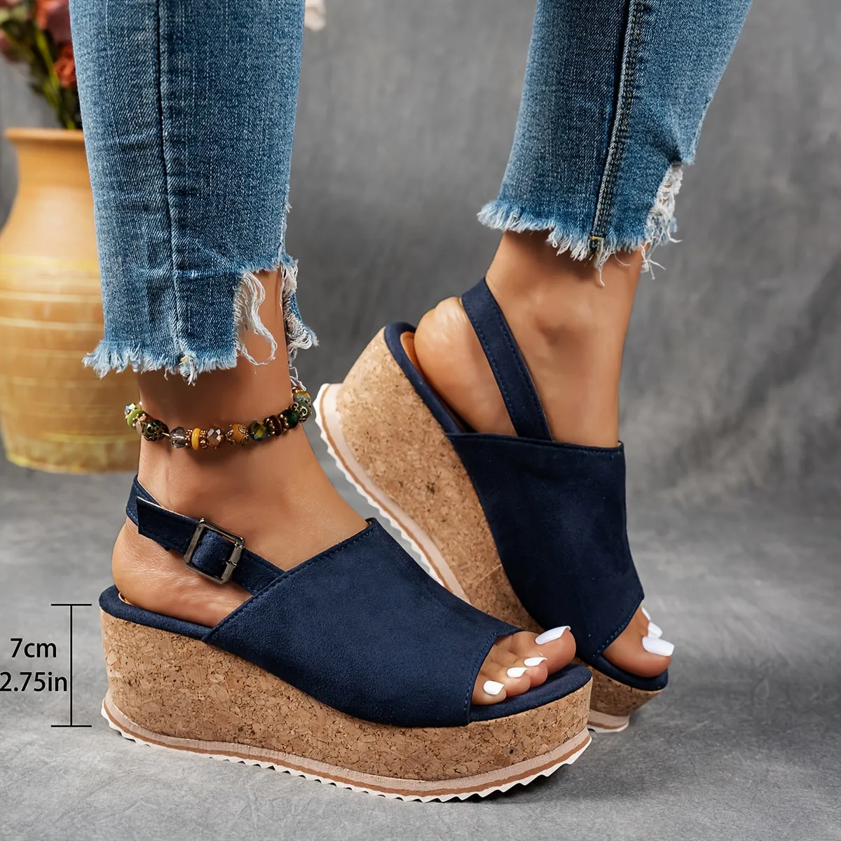 Luna Platform Buckle Sandals - EVA shock absorbing sole