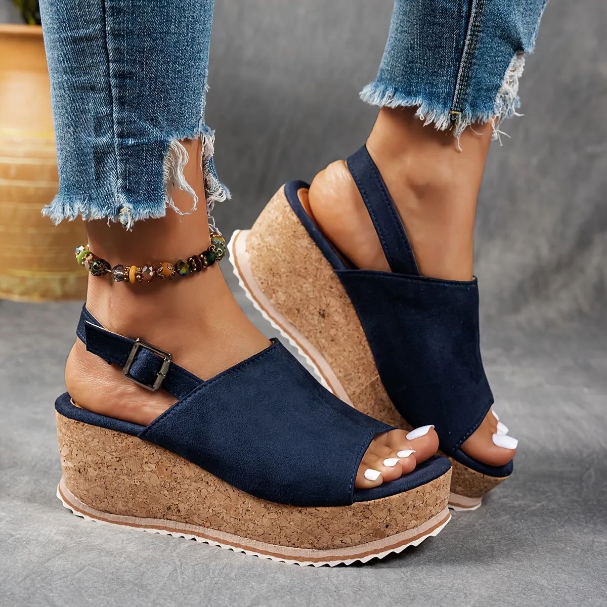 Luna Platform Buckle Sandals - EVA shock absorbing sole