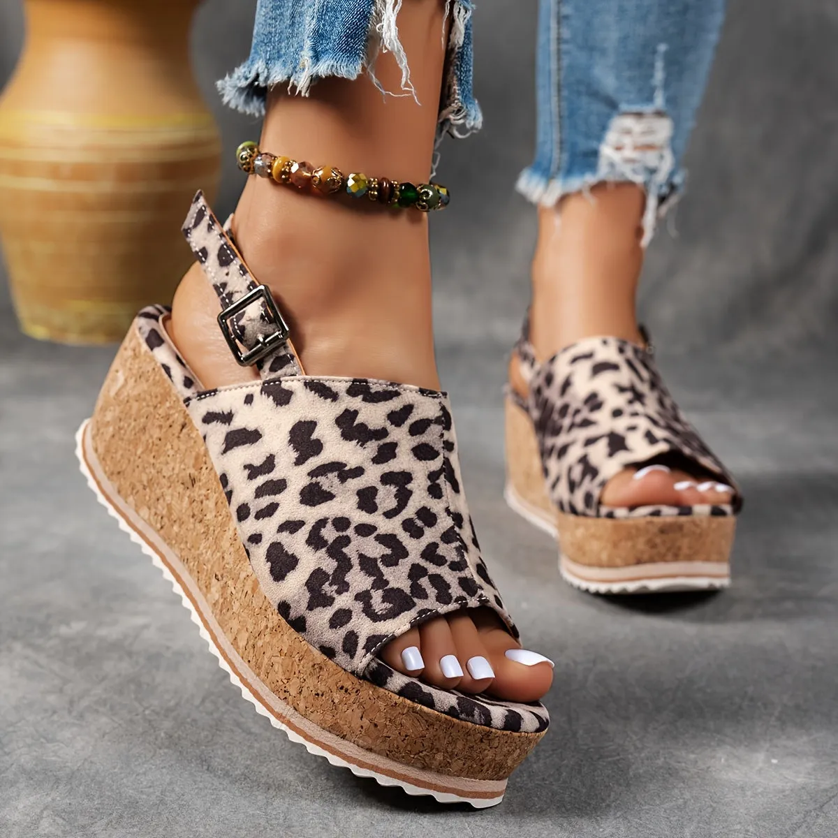 Luna Platform Buckle Sandals - EVA shock absorbing sole