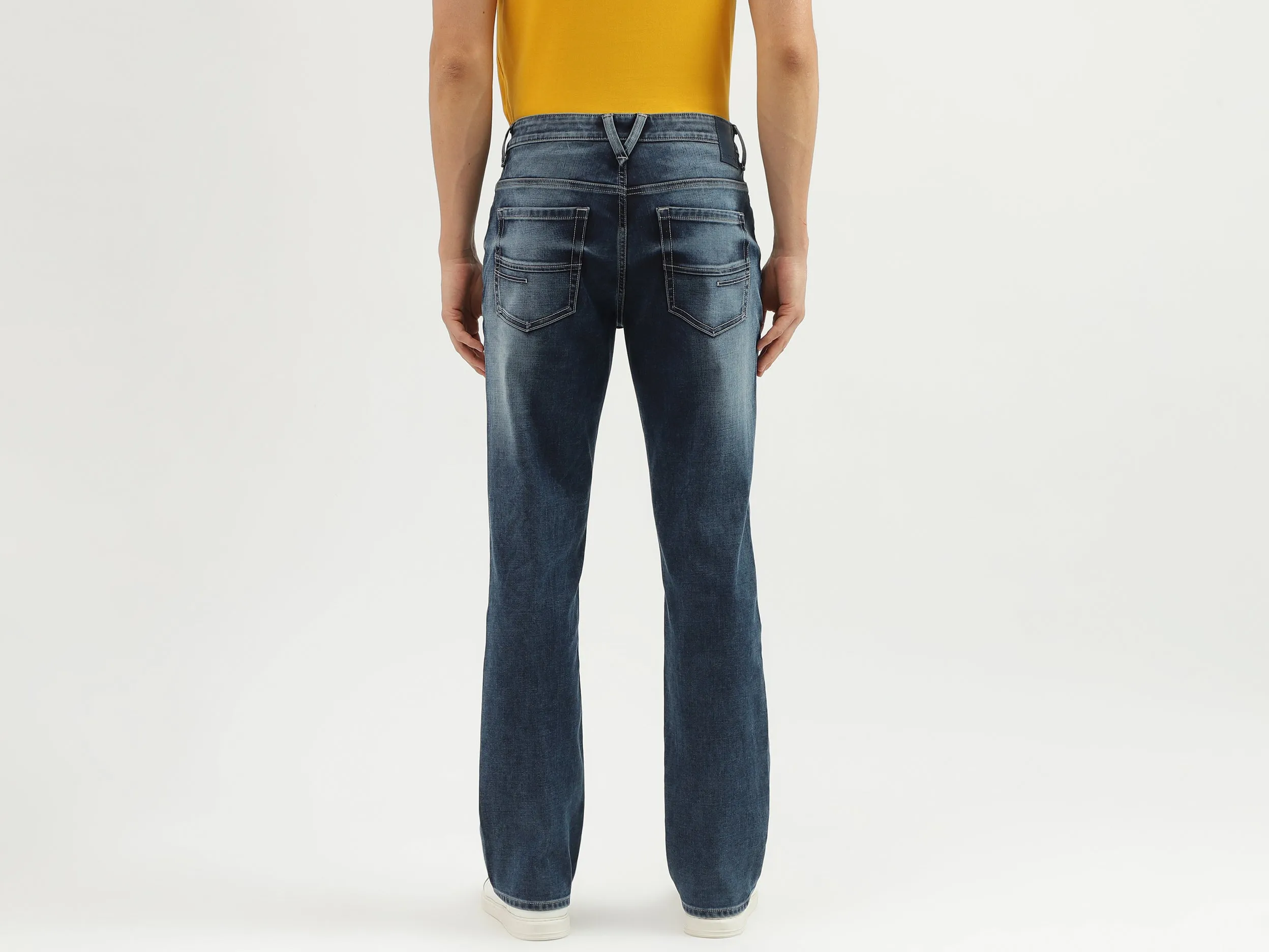 Men's Solid Bootcut Jeans