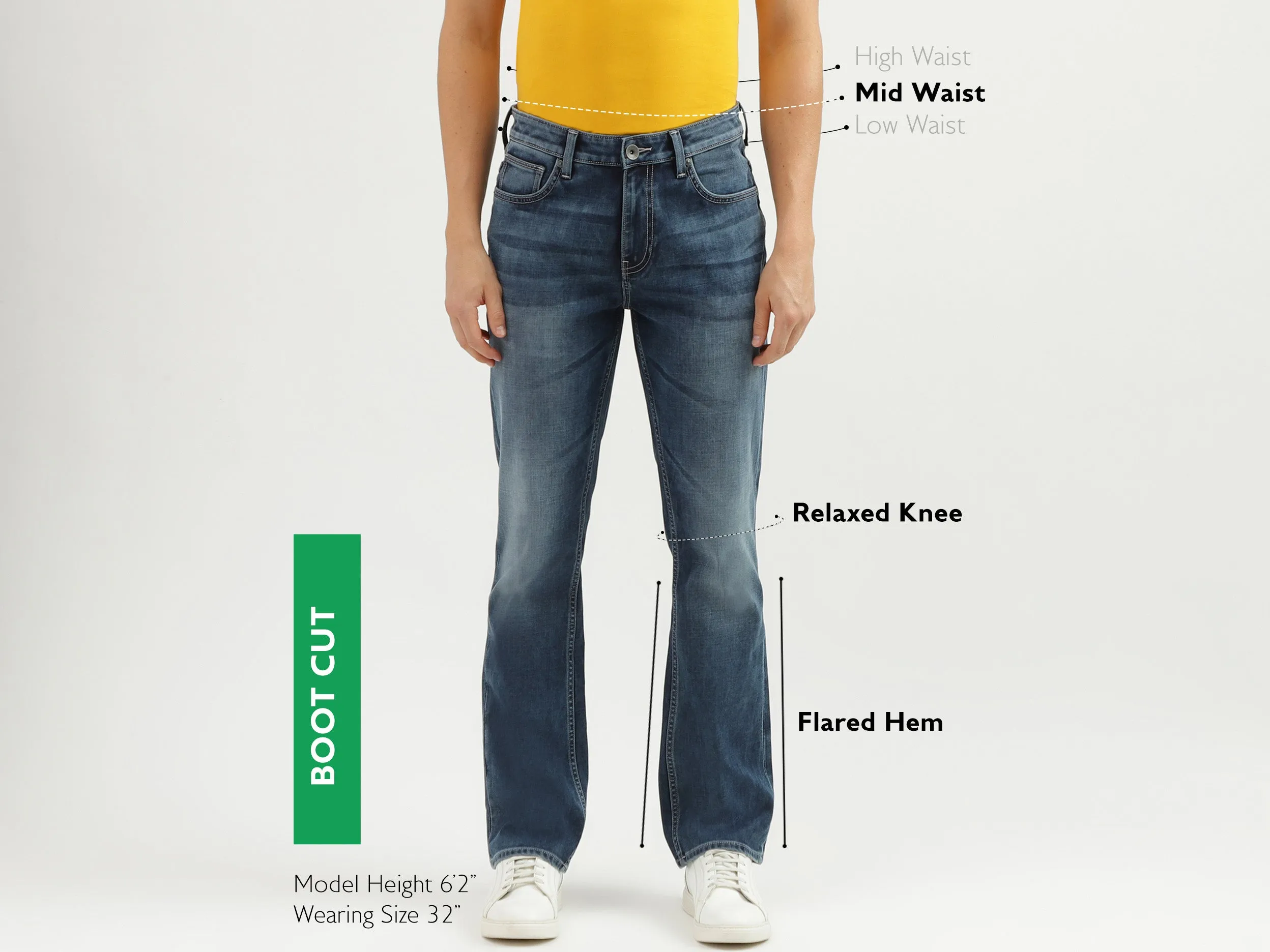 Men's Solid Bootcut Jeans