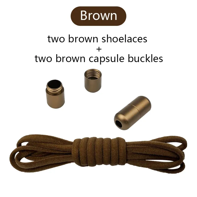 Metal Lock Elastic No-Tie Shoelaces for Sneakers - Quick Semicircle Shoestrings for Kids and Adults