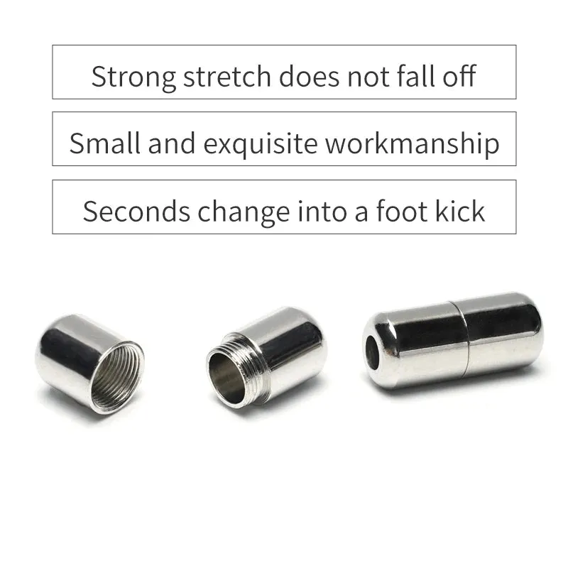 Metal Lock Elastic No-Tie Shoelaces for Sneakers - Quick Semicircle Shoestrings for Kids and Adults