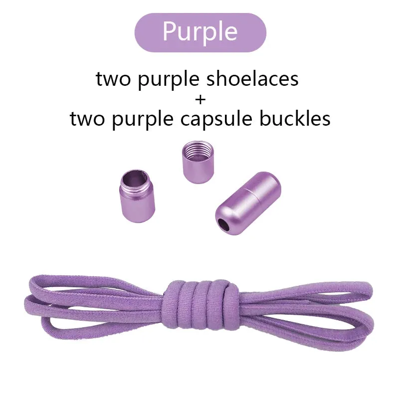 Metal Lock Elastic No-Tie Shoelaces for Sneakers - Quick Semicircle Shoestrings for Kids and Adults