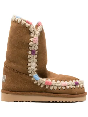 Mou logo-patch whipstitch-detail boots