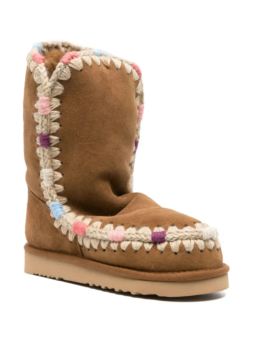 Mou logo-patch whipstitch-detail boots