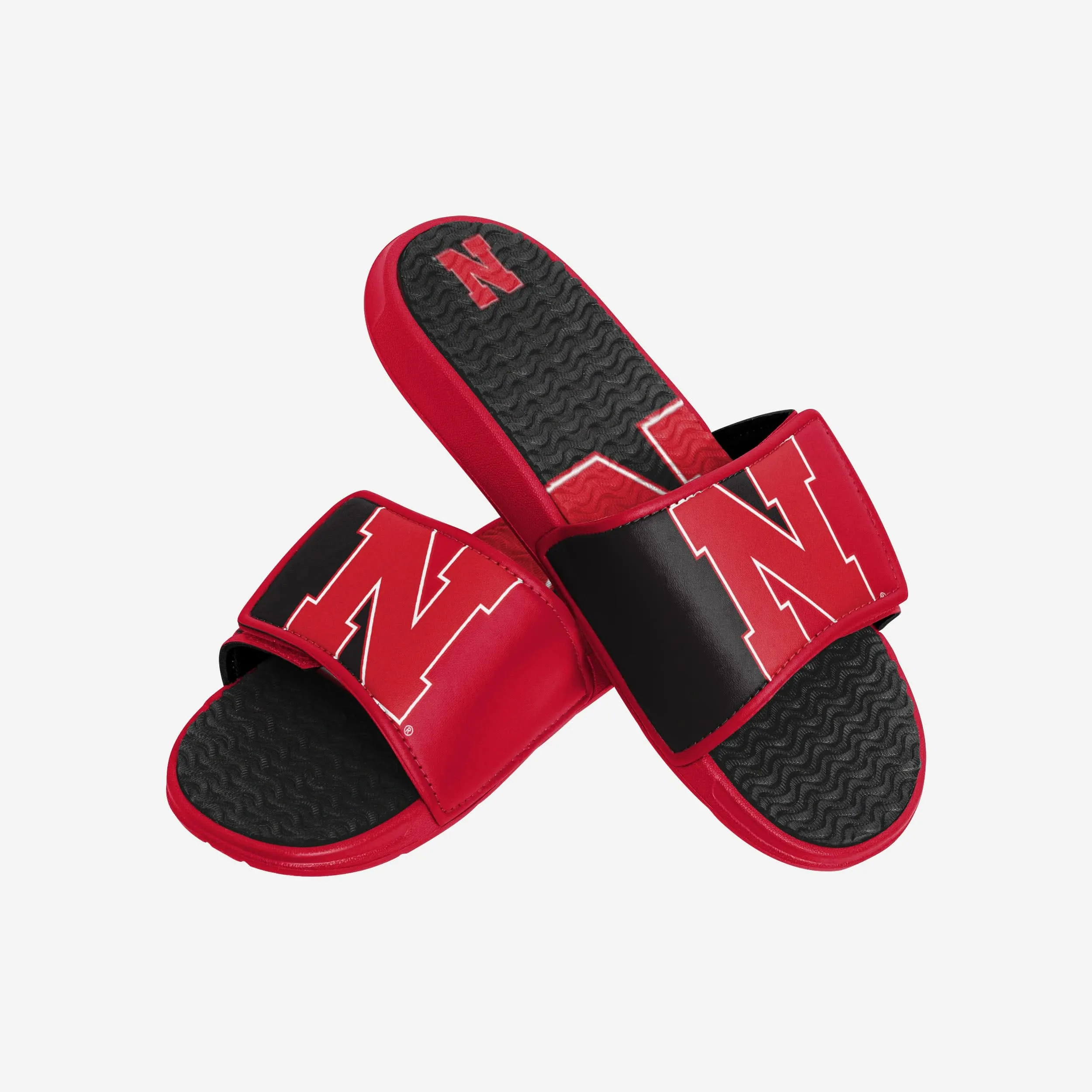Nebraska Cornhuskers Colorblock Big Logo Gel Slide