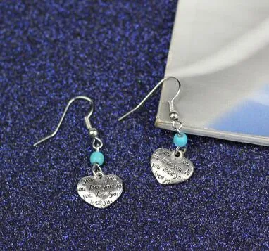 New Ancient Silver Pendant Cowboy Boots & Cap Drop Earring Dangle Charm Vintage Jewelry For Women Gift e0121