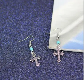 New Ancient Silver Pendant Cowboy Boots & Cap Drop Earring Dangle Charm Vintage Jewelry For Women Gift e0121